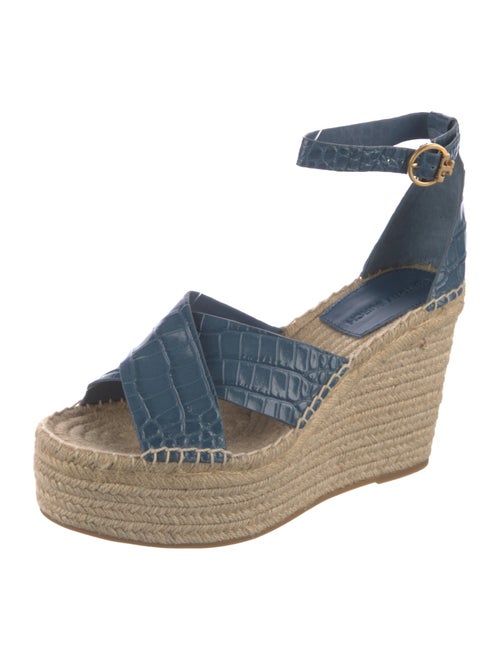 Tory Burch Embossed Leather Espadrilles w/ Tags