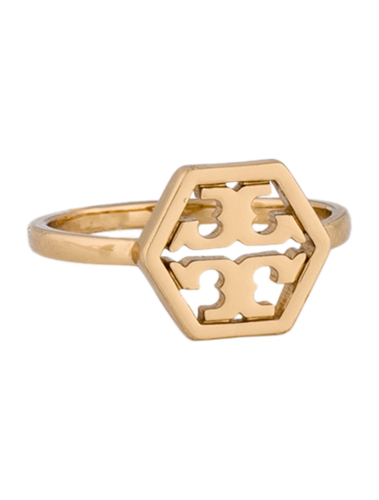 Tory Burch Hexagon Logo Ring