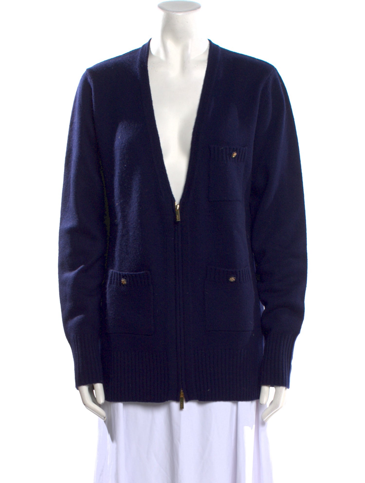 Tory Burch Cashmere Plunge Neckline Sweater