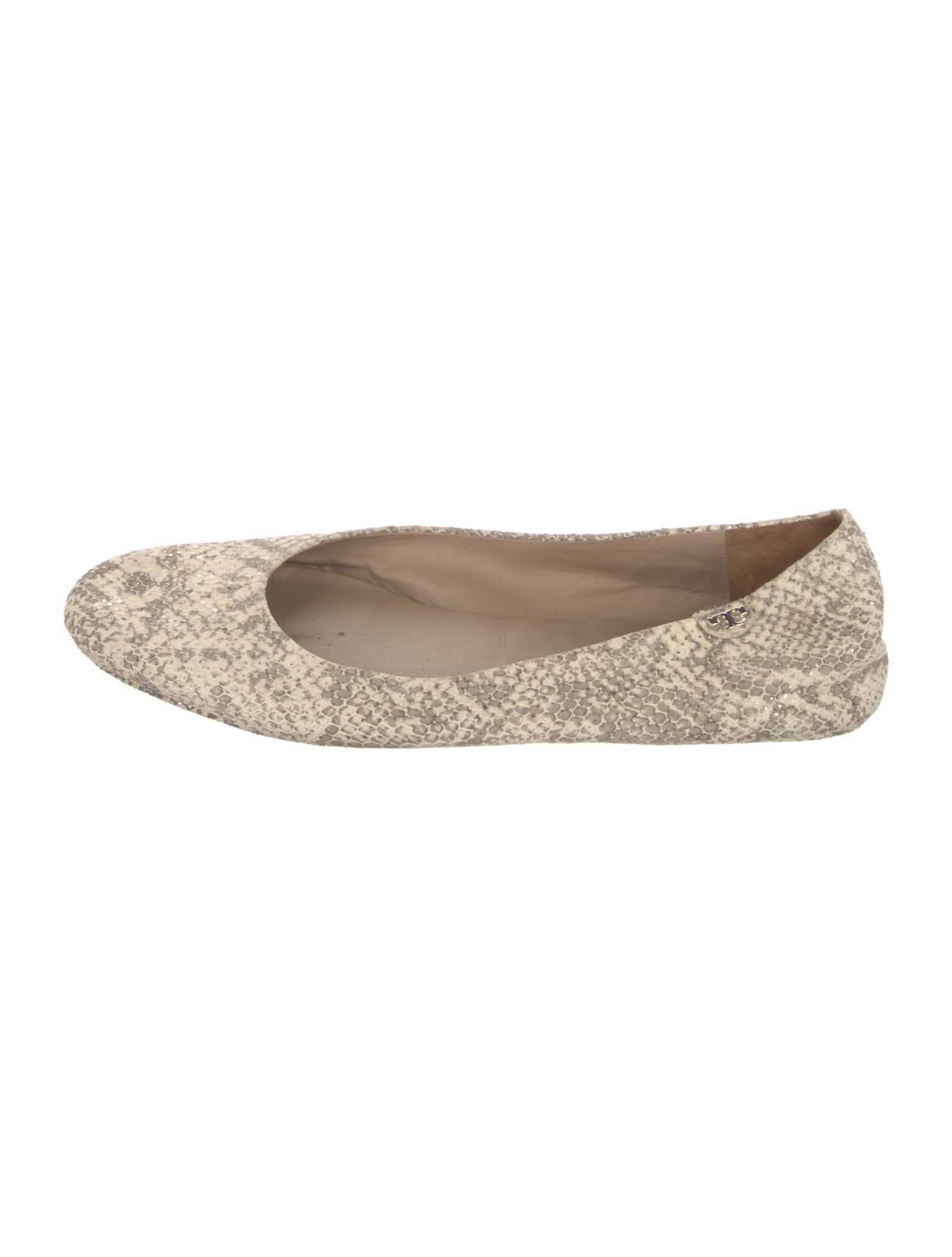 Tory Burch Embossed Leather Animal Print Ballet Flats