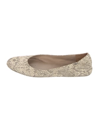 Tory Burch Embossed Leather Animal Print Ballet Flats