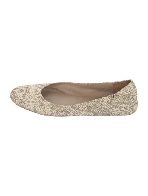 Tory Burch Embossed Leather Animal Print Ballet Flats