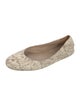 Tory Burch Embossed Leather Animal Print Ballet Flats