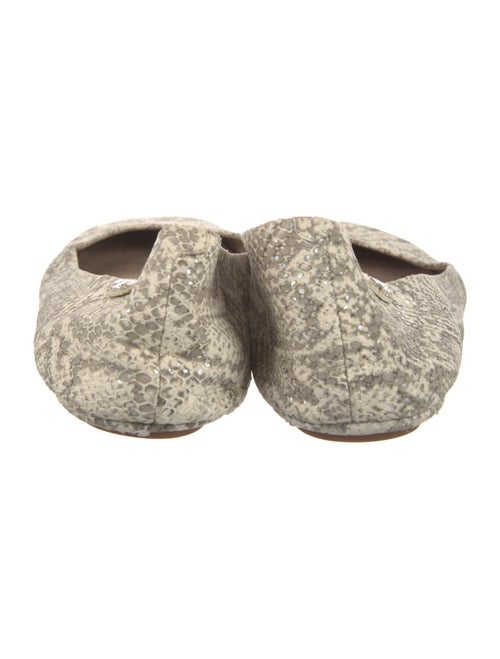 Tory Burch Embossed Leather Animal Print Ballet Flats