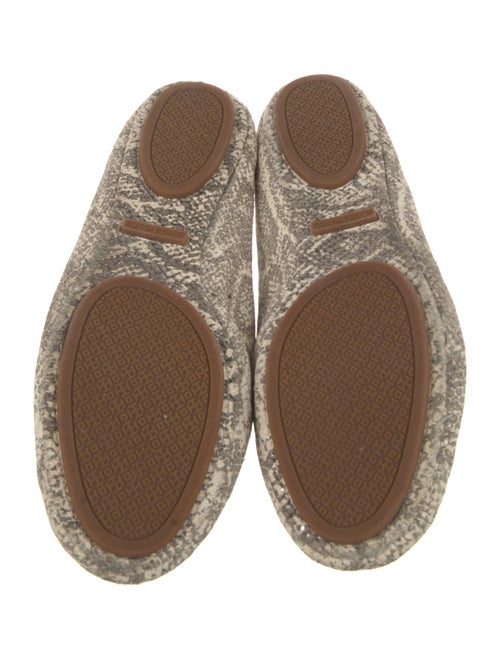 Tory Burch Embossed Leather Animal Print Ballet Flats