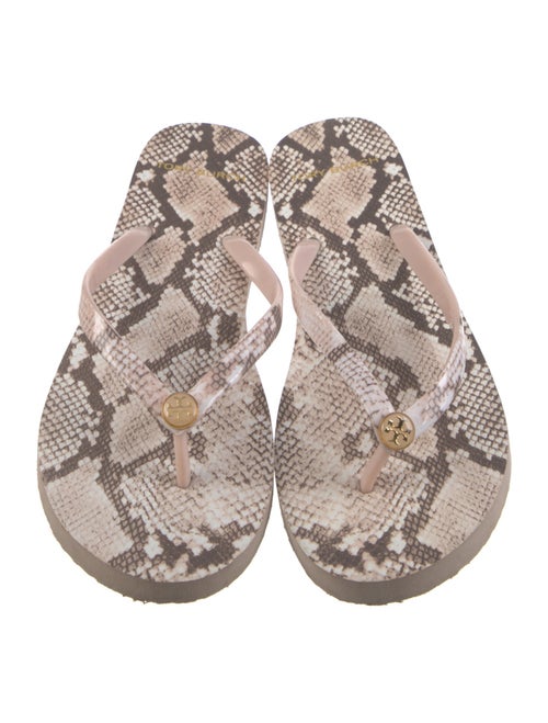 Tory Burch Rubber Animal Print Flip Flops