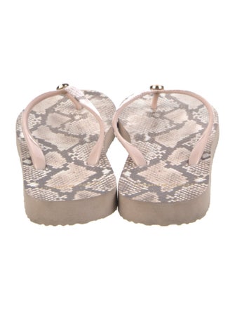Tory Burch Rubber Animal Print Flip Flops