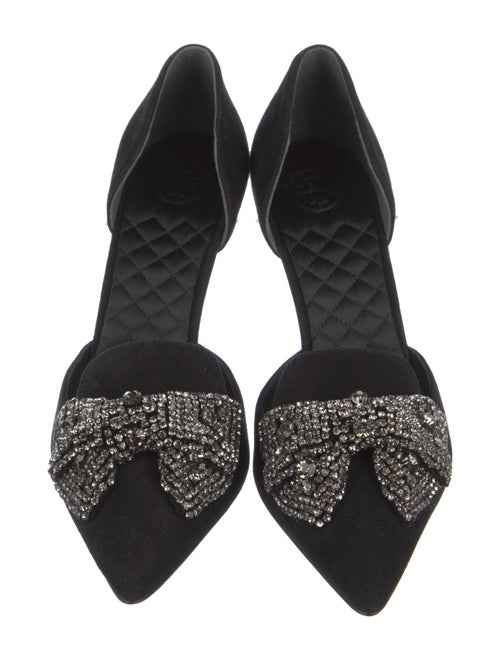 Tory Burch Suede Bow Accents D'Orsay Pumps