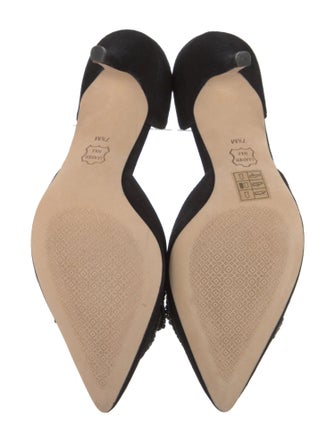Tory Burch Suede Bow Accents D'Orsay Pumps