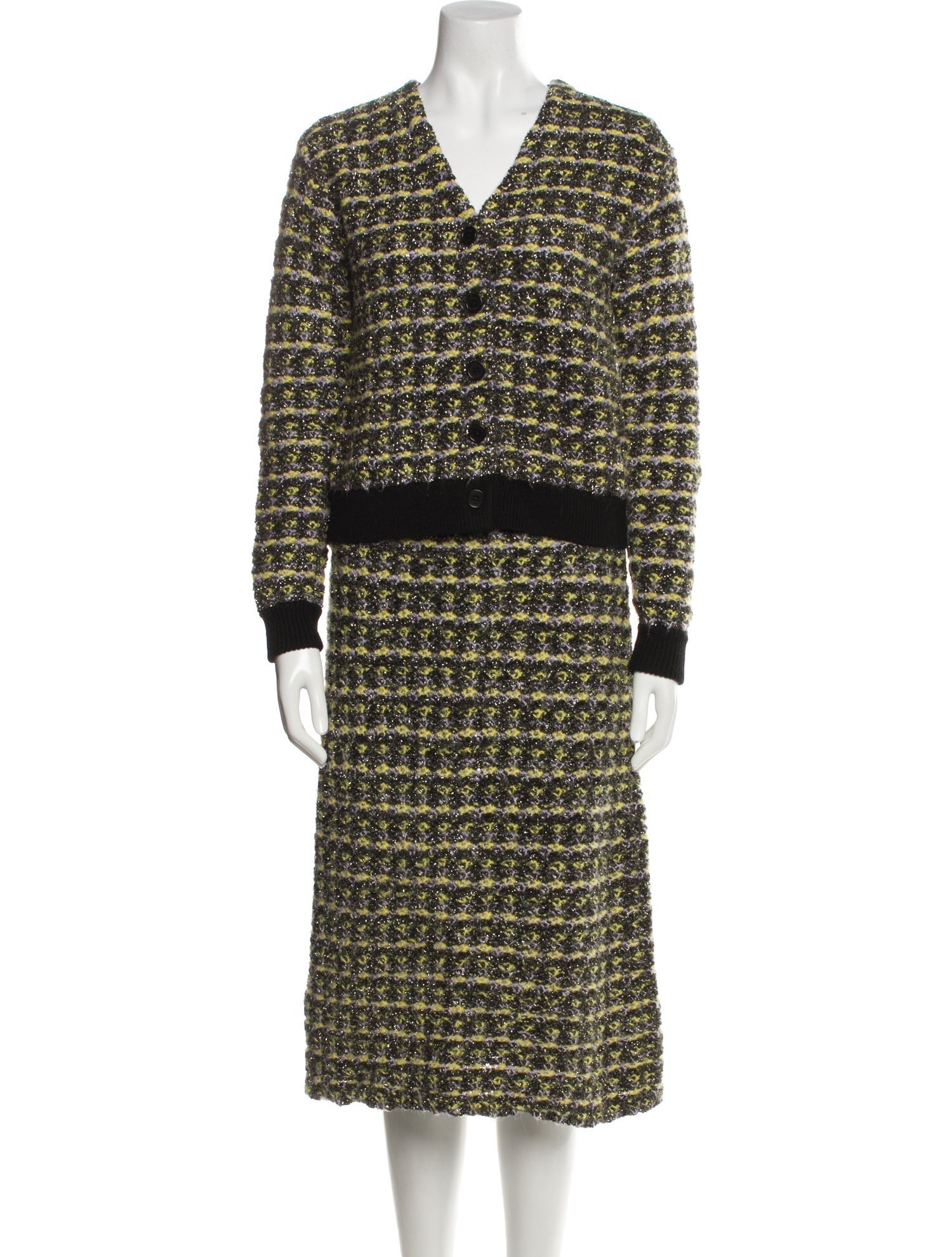 Tory Burch Tweed Pattern Glitter Accents Skirt Set
