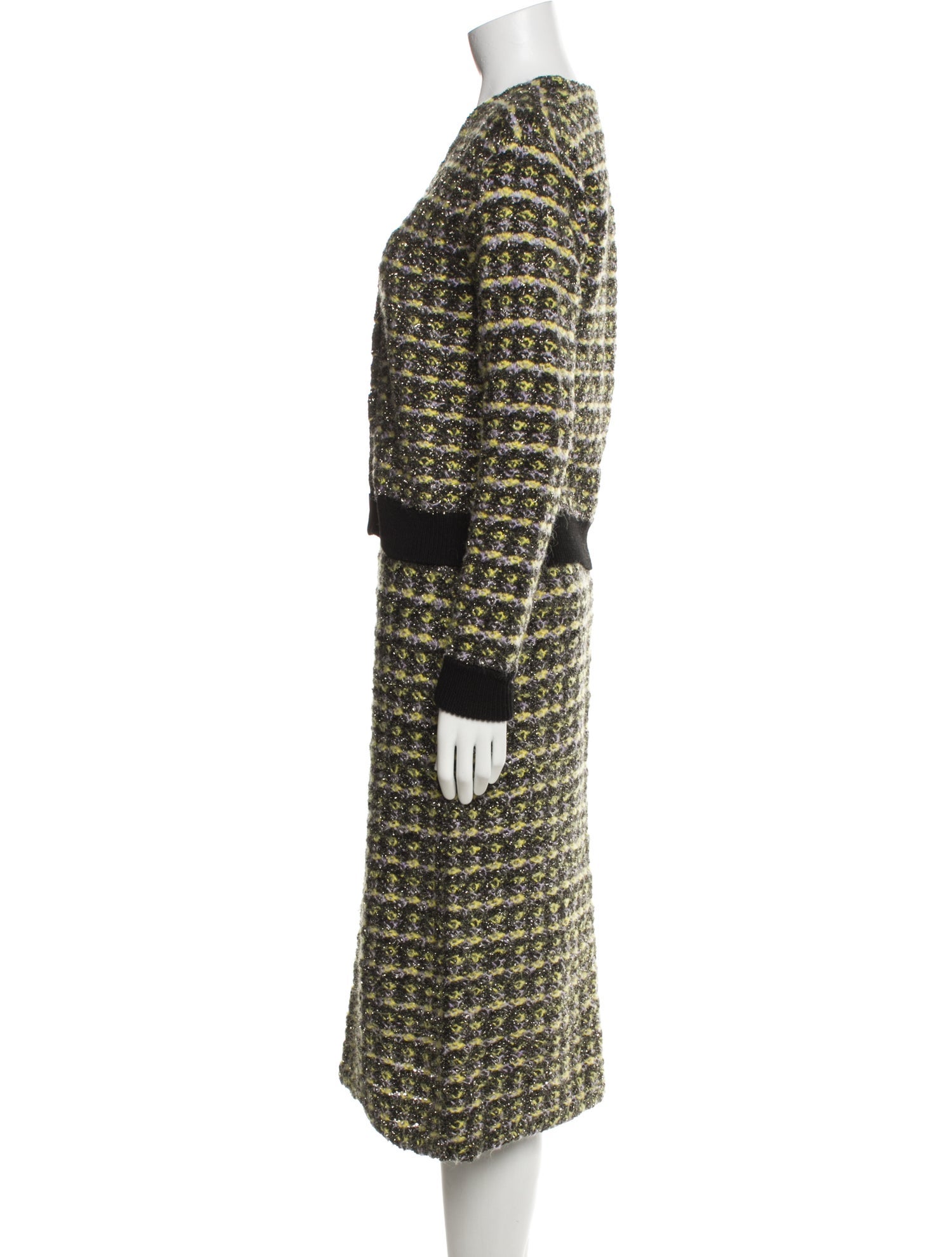 Tory Burch Tweed Pattern Glitter Accents Skirt Set