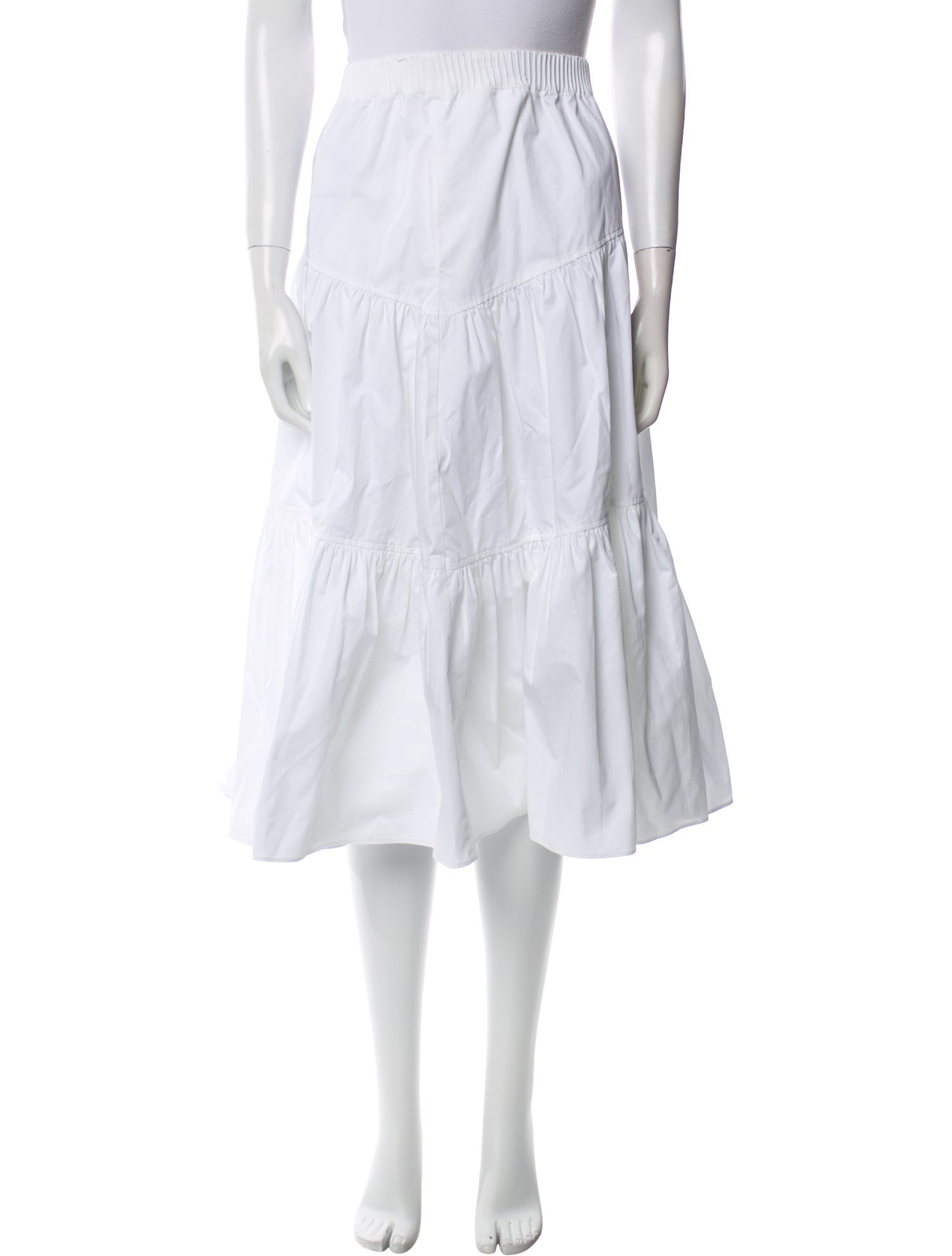 Tory Burch Ruffle Embellishment Midi Length Skirt