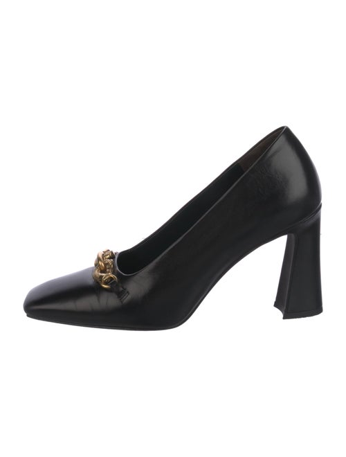Tory Burch Leather Chain-Link Accents Pumps
