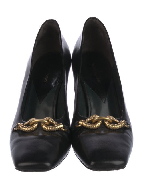 Tory Burch Leather Chain-Link Accents Pumps