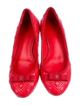 Tory Burch Leather Bow Accents Ballet Flats