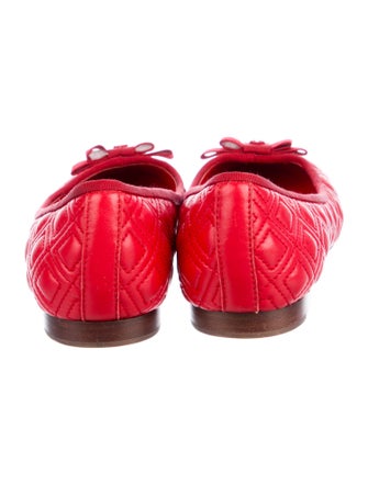 Tory Burch Leather Bow Accents Ballet Flats