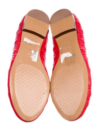 Tory Burch Leather Bow Accents Ballet Flats