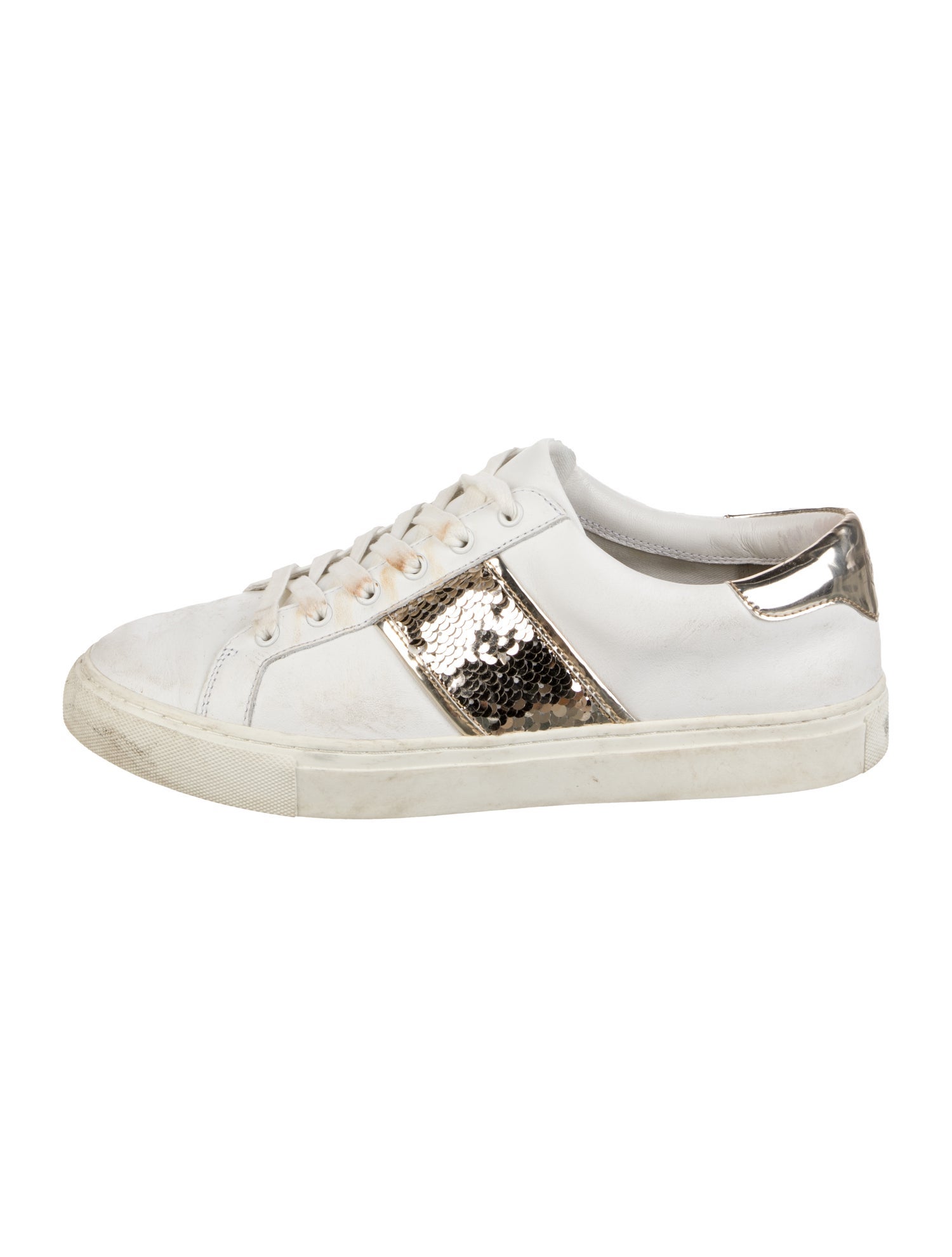 Tory Burch Leather Colorblock Pattern Sneakers