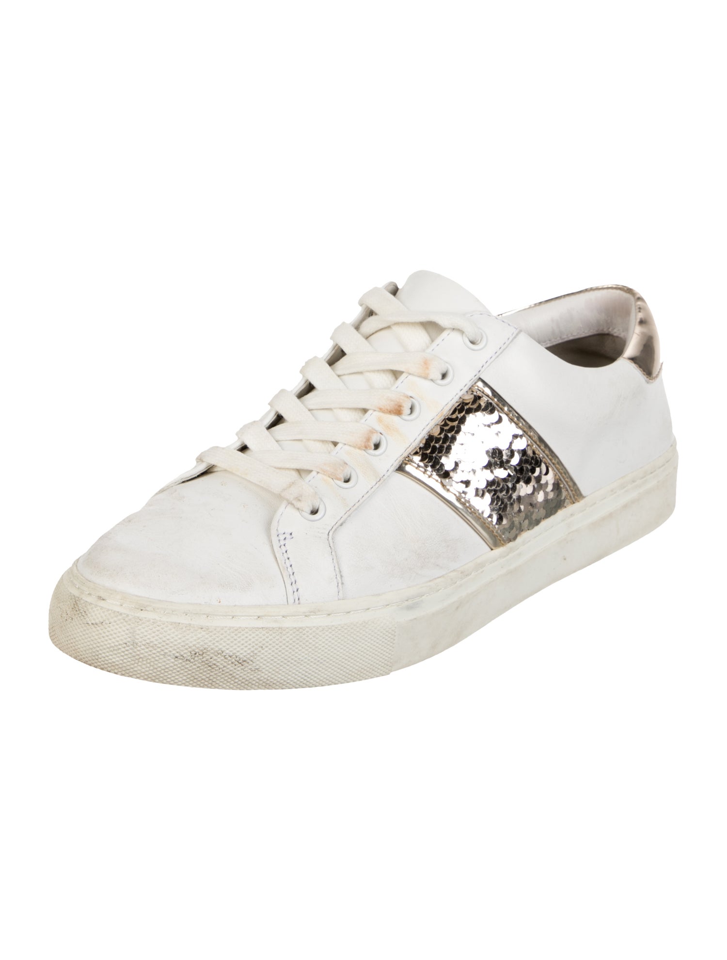 Tory Burch Leather Colorblock Pattern Sneakers