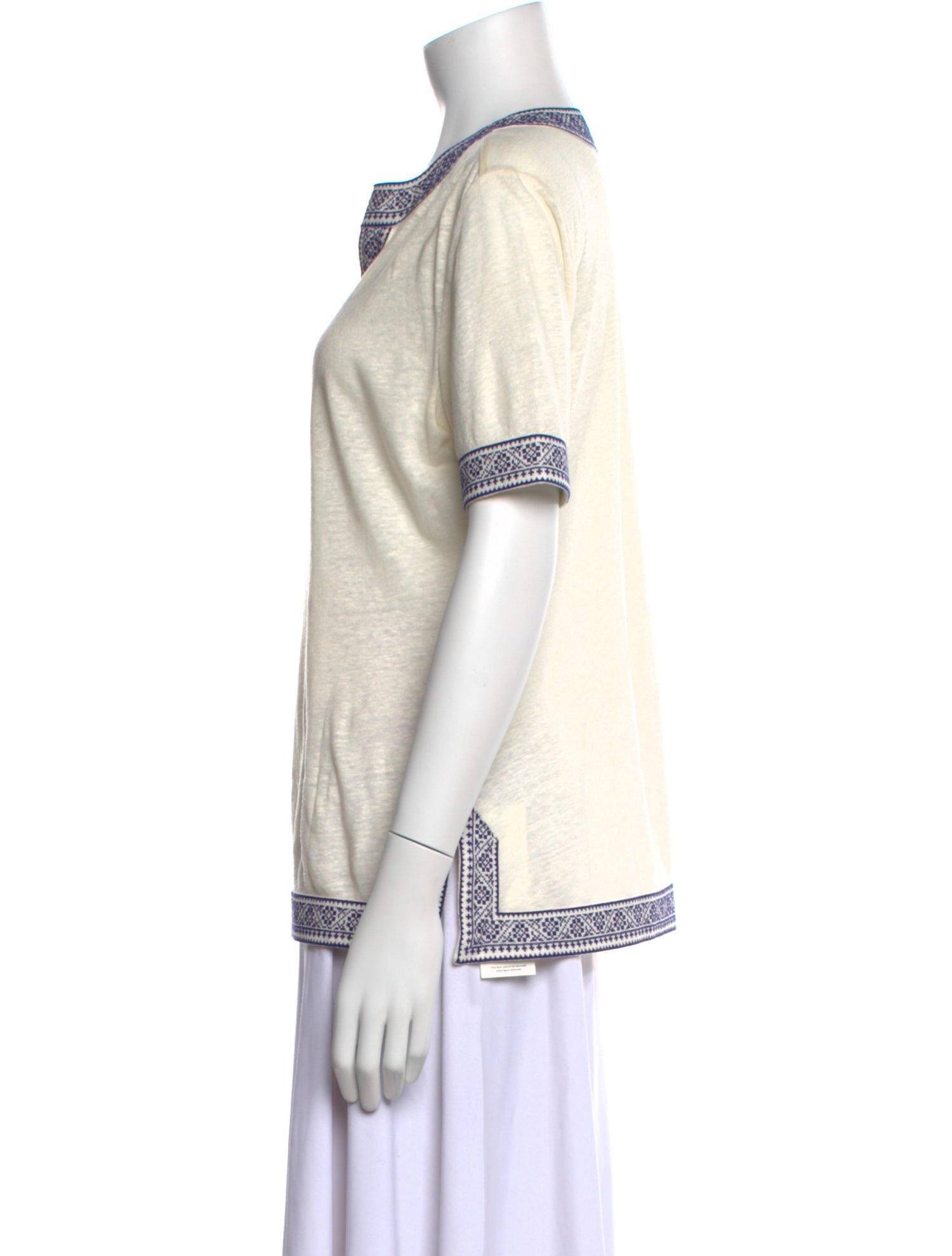 Tory Burch Linen V-Neck Top