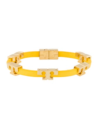 Tory Burch Leather Serif-T Single Wrap Bracelet