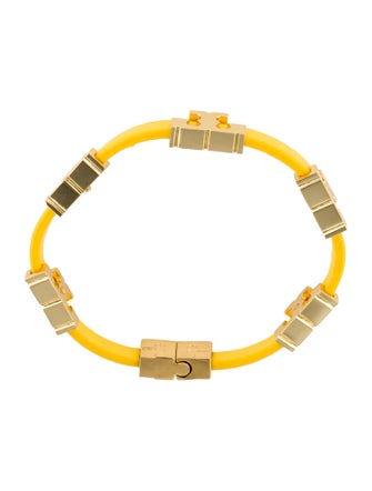 Tory Burch Leather Serif-T Single Wrap Bracelet