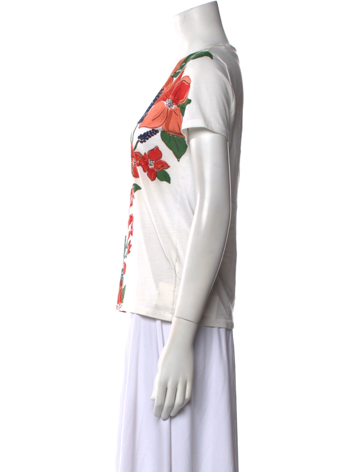 Tory Burch Printed V-Neck T-Shirt