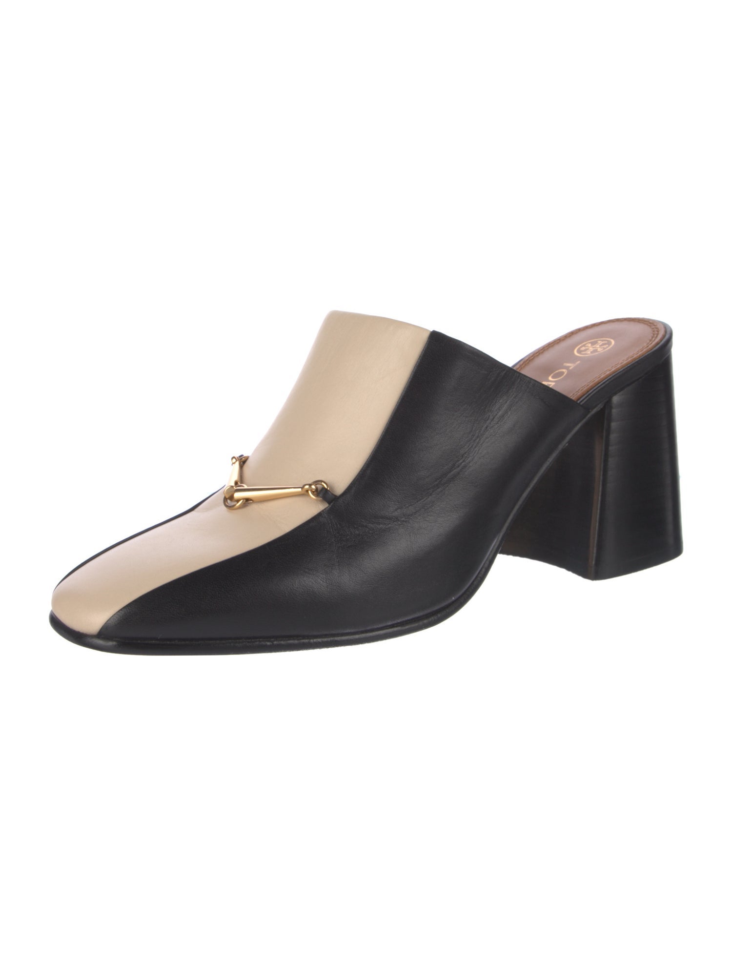 Tory Burch Leather Colorblock Pattern Mules