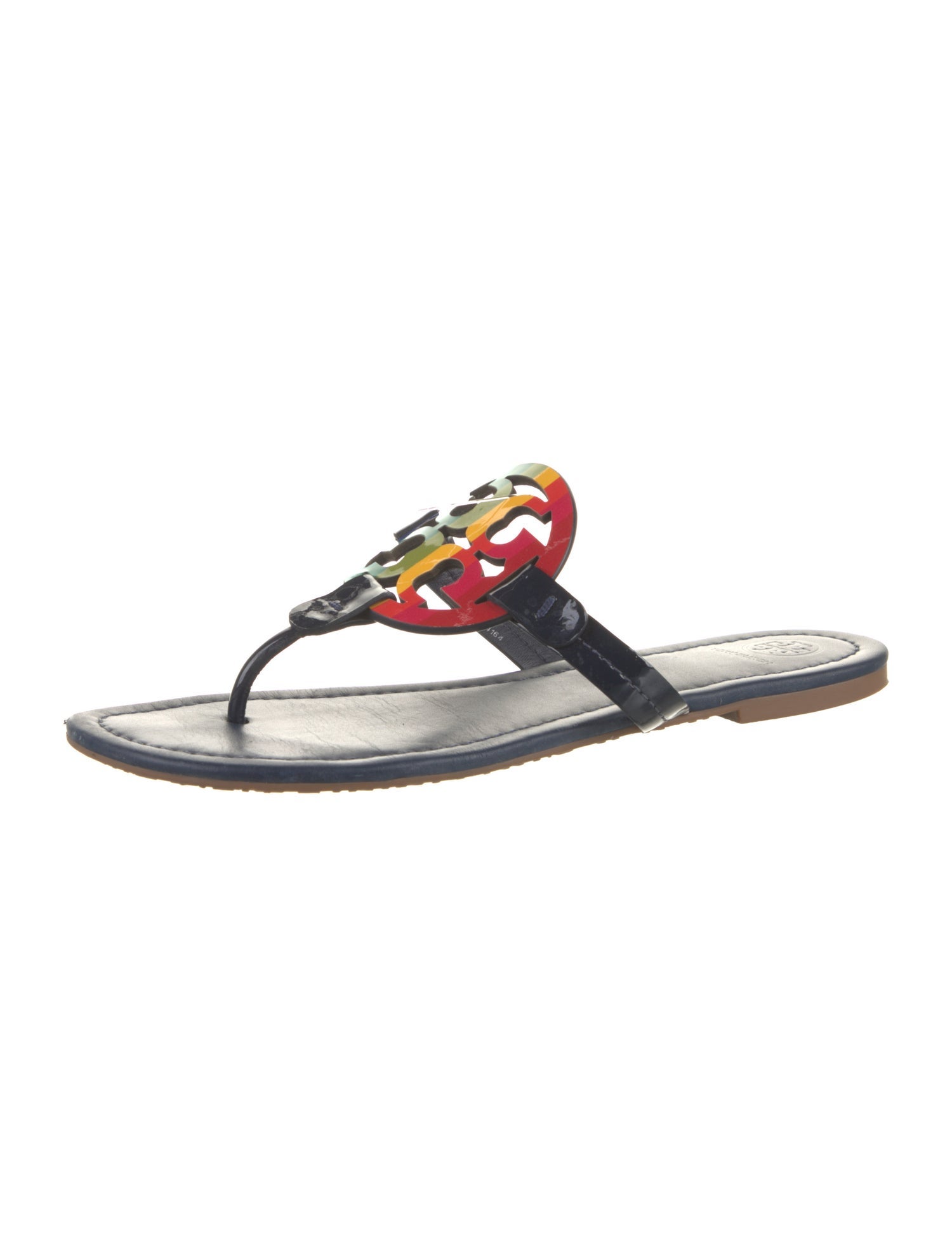 Tory Burch Patent Leather Printed Sandals