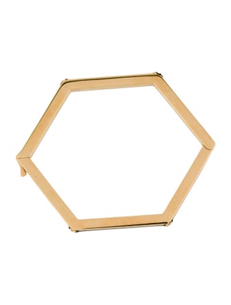 Tory Burch Enamel Hexagon Logo Hinged Bangle Bracelet