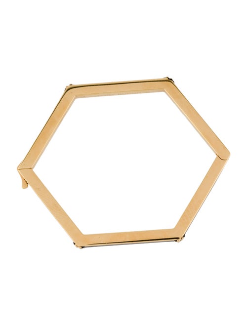 Tory Burch Enamel Hexagon Logo Hinged Bangle Bracelet