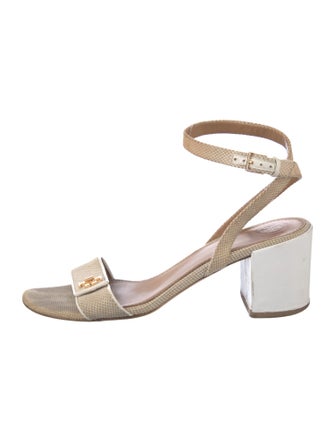 Tory Burch Signature Logo Canvas Sandals