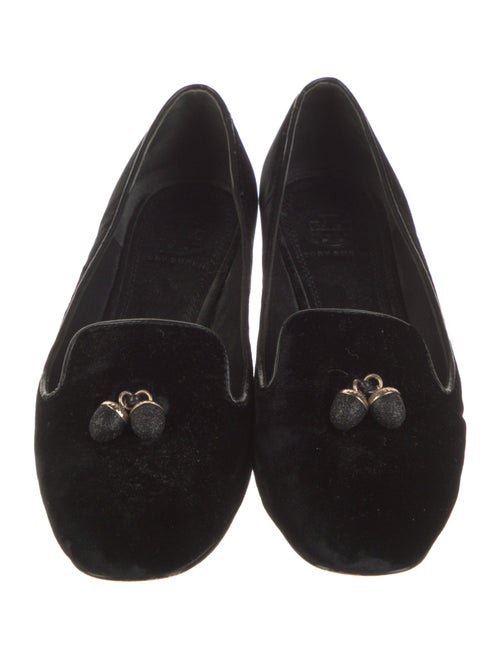 Tory Burch Velvet Crystal Embellishments Loafers