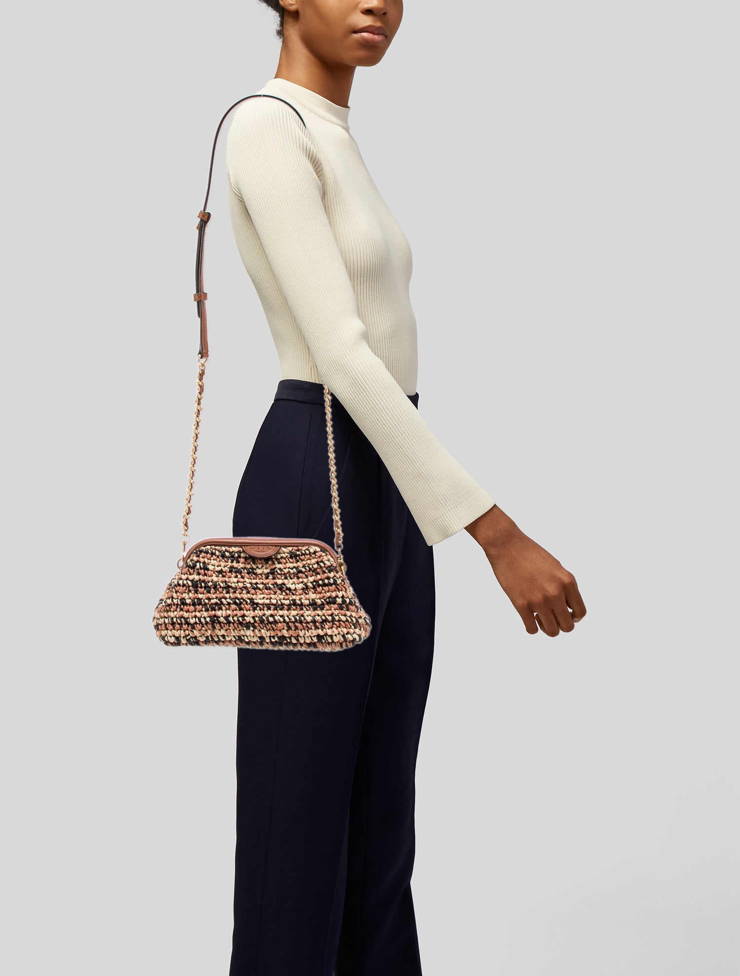 Tory Burch Straw Minaudière