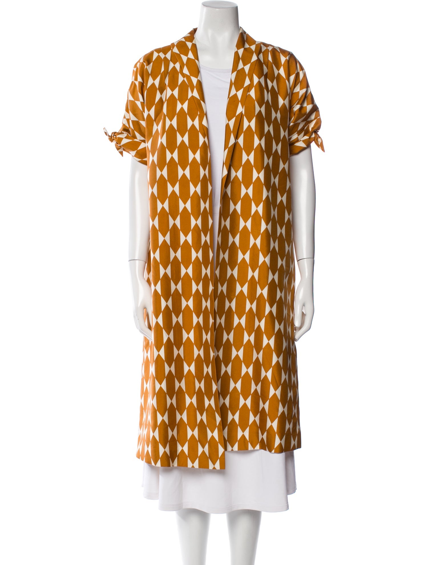 Tory Burch Silk Printed Faux Fur Coat