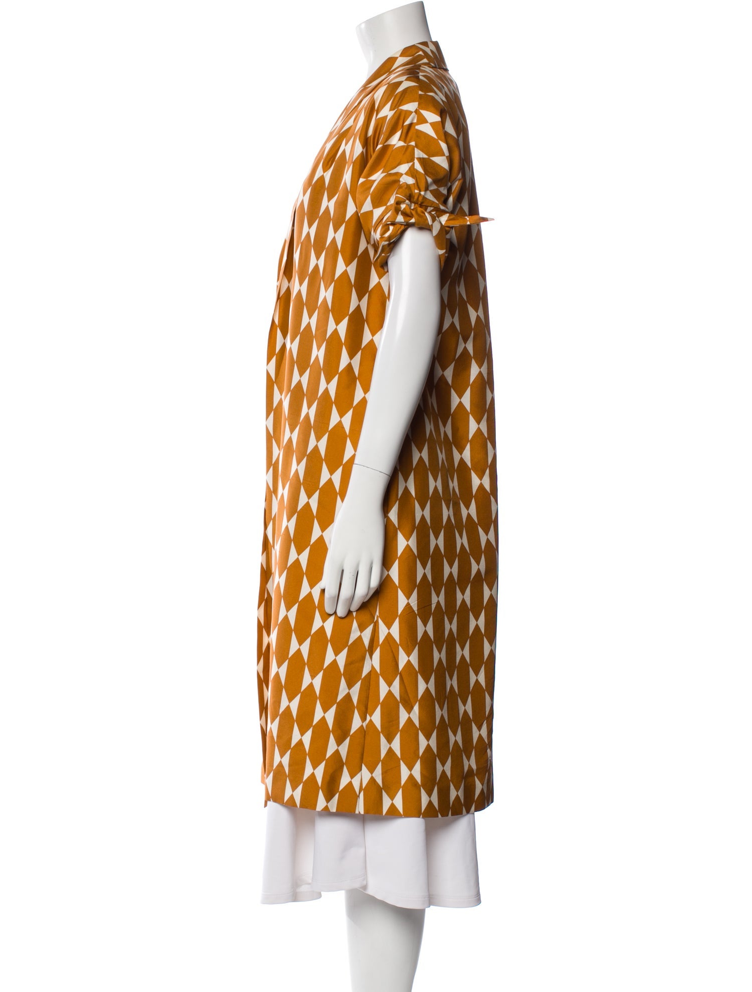 Tory Burch Silk Printed Faux Fur Coat