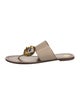 Tory Burch Leather Crystal Embellishments Slides