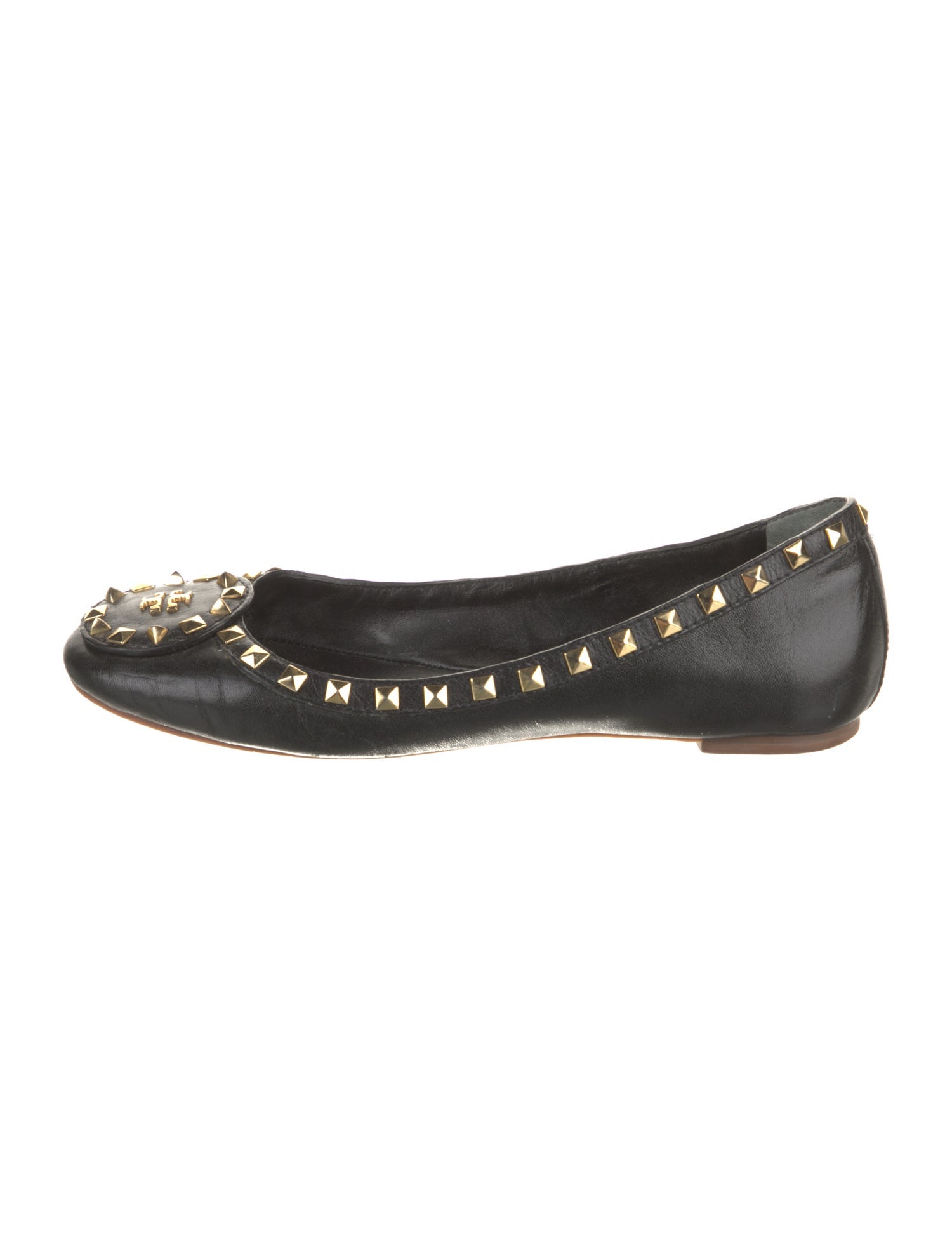 Tory Burch Leather Studded Accents Ballet Flats