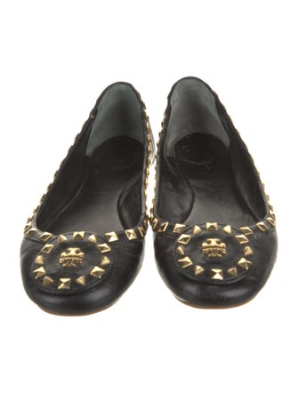 Tory Burch Leather Studded Accents Ballet Flats