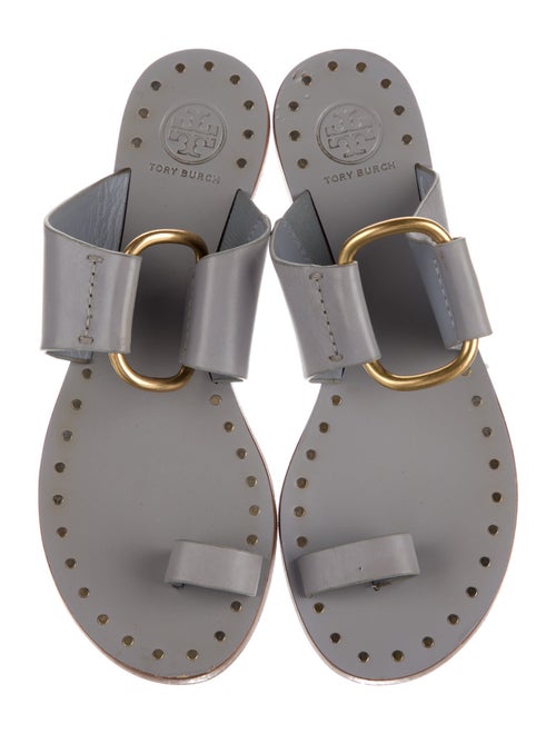Tory Burch Leather Studded Accents Slingback Sandals