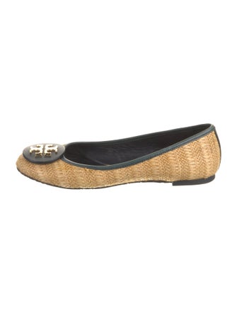 Tory Burch Raffia Printed Ballet Flats