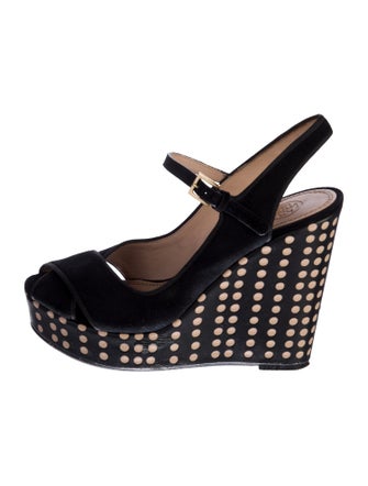 Tory Burch Suede Polka Dot Print Slingback Pumps