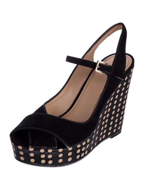 Tory Burch Suede Polka Dot Print Slingback Pumps