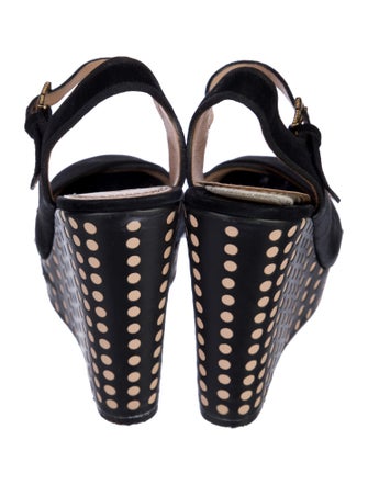 Tory Burch Suede Polka Dot Print Slingback Pumps