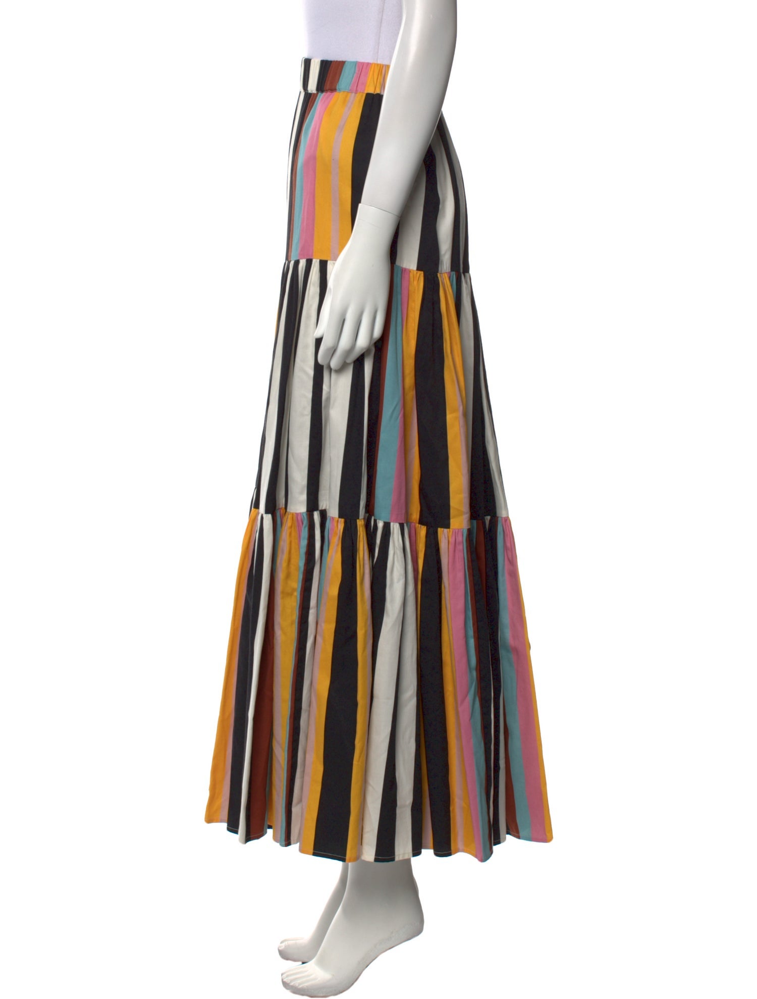 Tory Burch Striped Midi Length Skirt