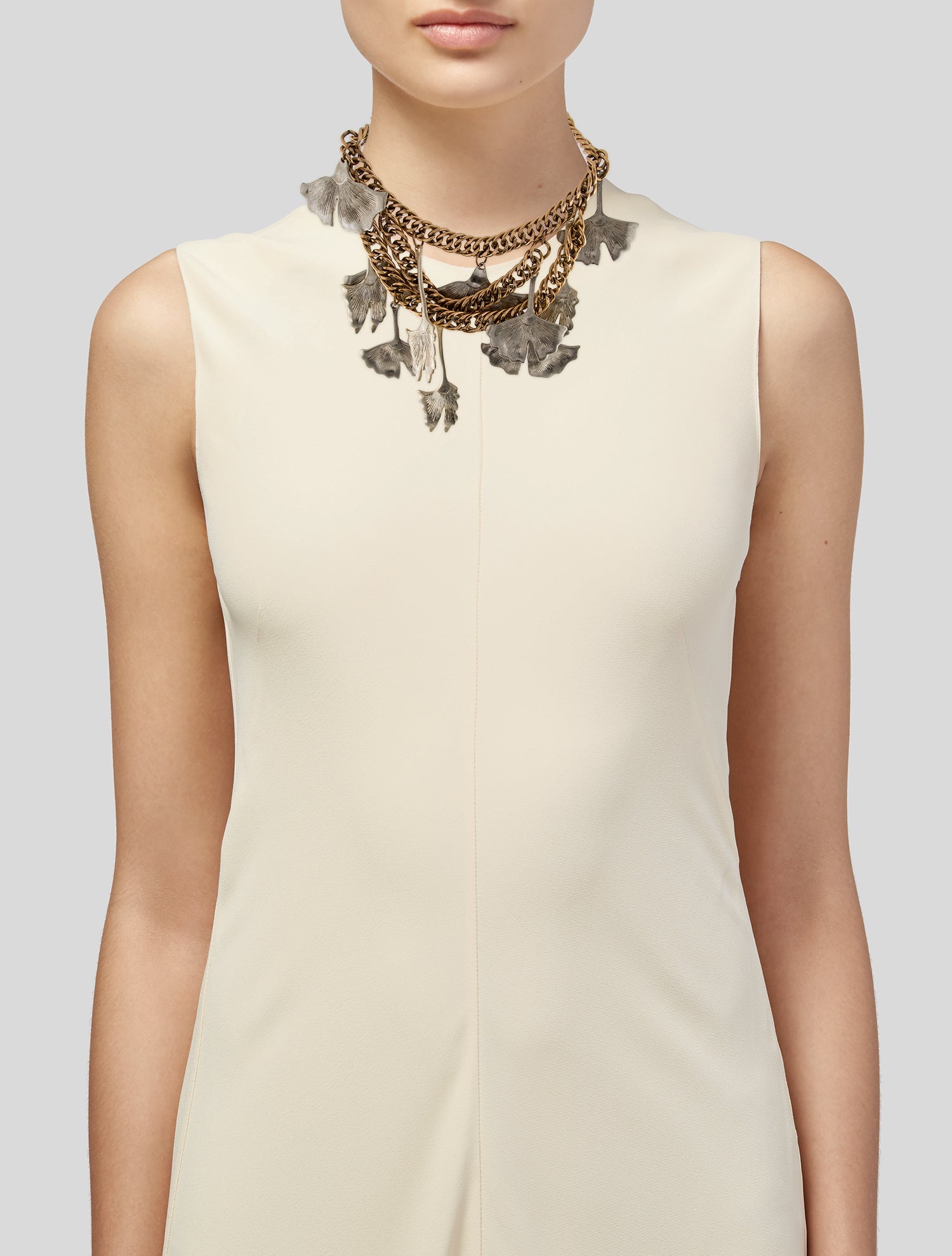 Tory Burch Ginkgo Leaf Collar Necklace