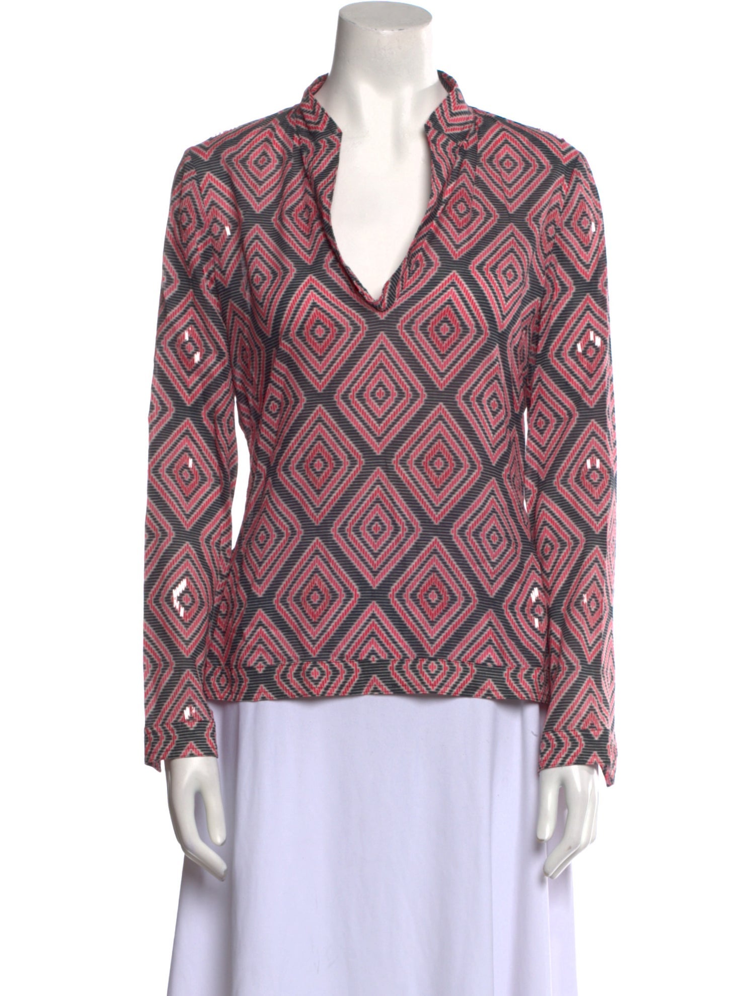 Tory Burch Printed V-Neck Blouse