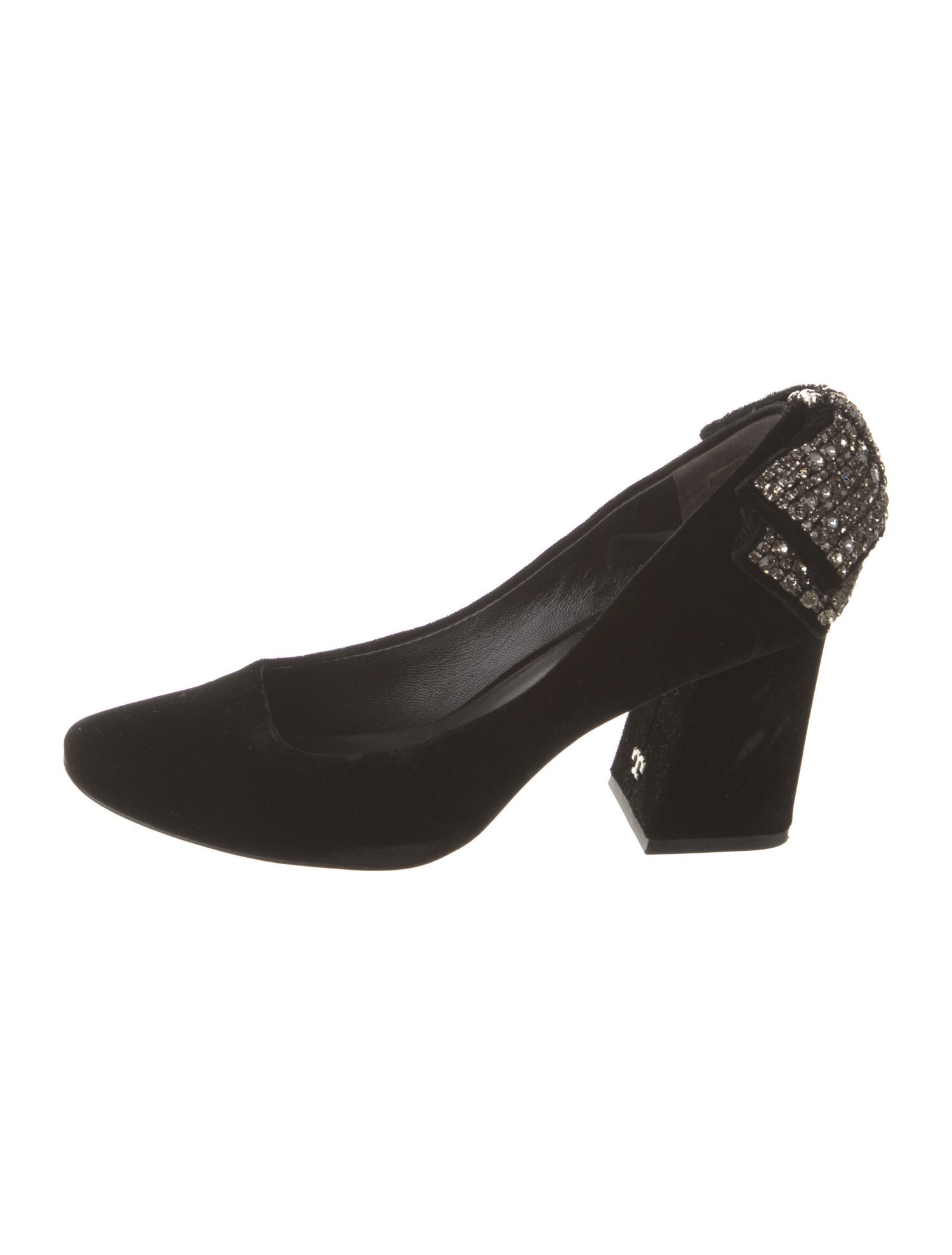 Tory Burch Velvet Crystal Embellishments Pumps