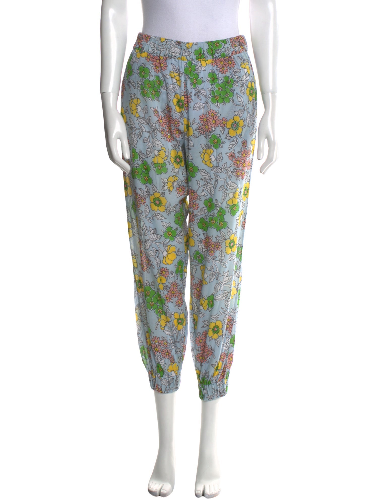 Tory Burch Floral Print Skinny Leg Pants