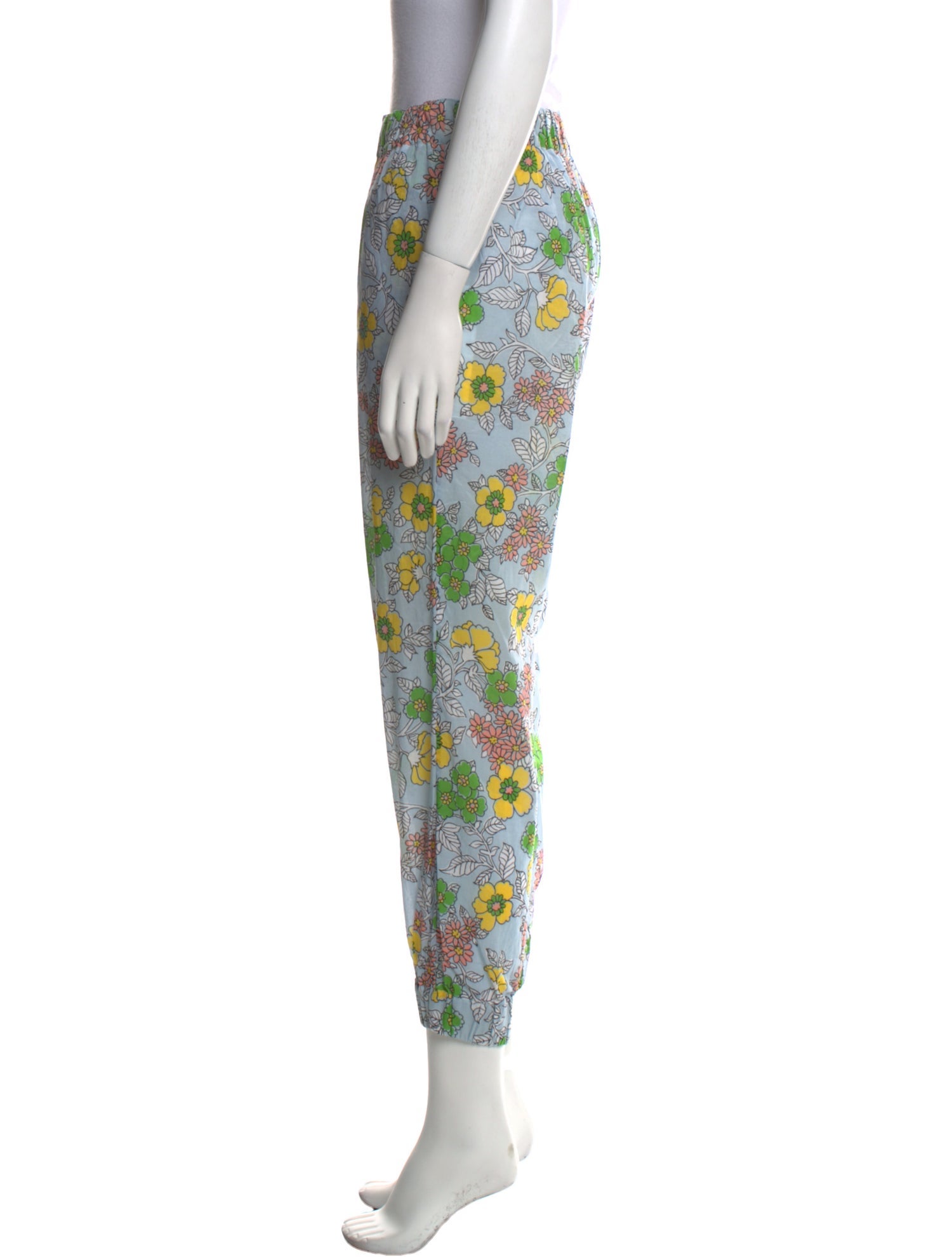 Tory Burch Floral Print Skinny Leg Pants